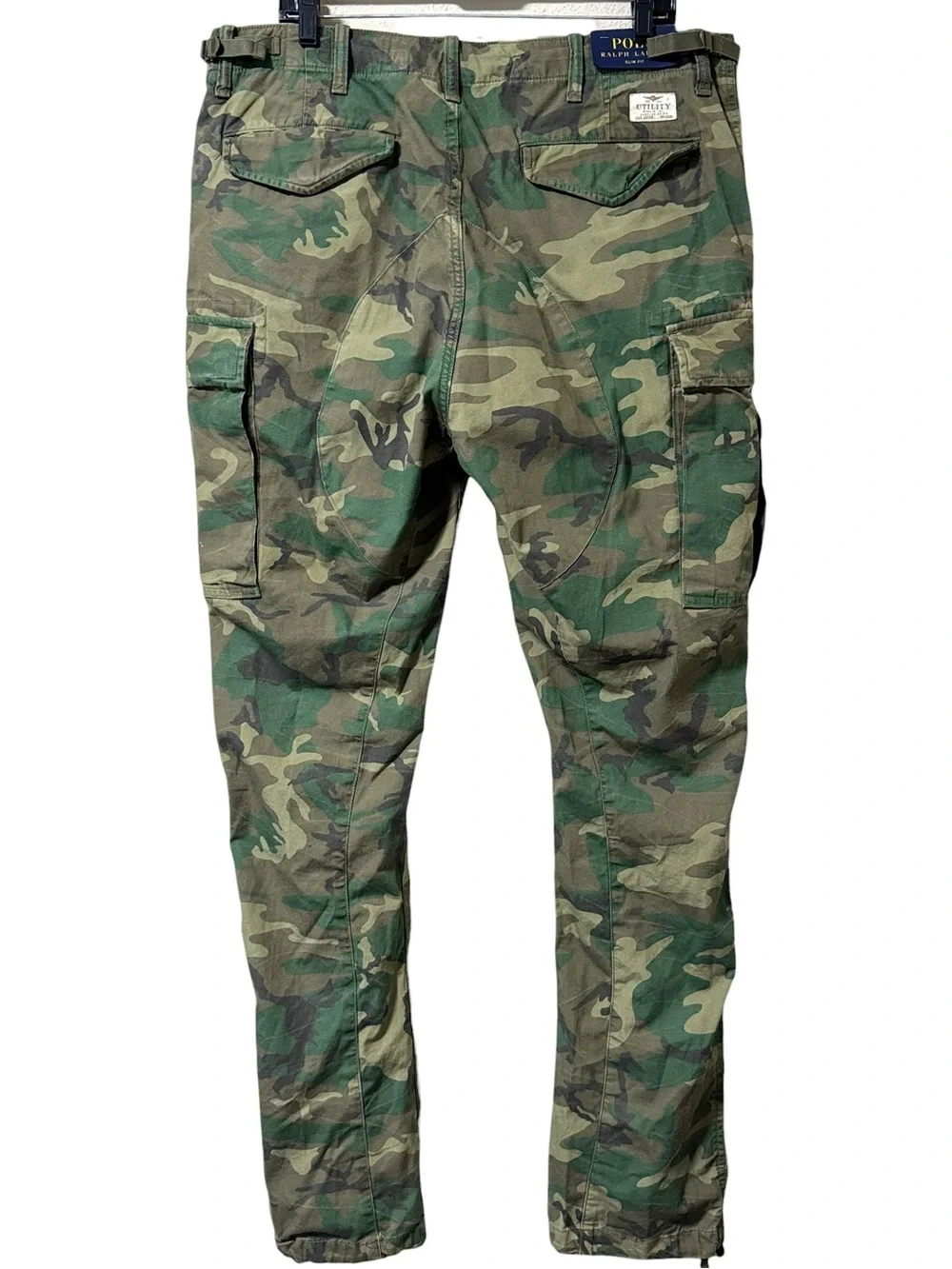 NWT Polo Ralph Lauren Men’s Slim Fit Camo Canvas Cargo Pants Size 36 x 34